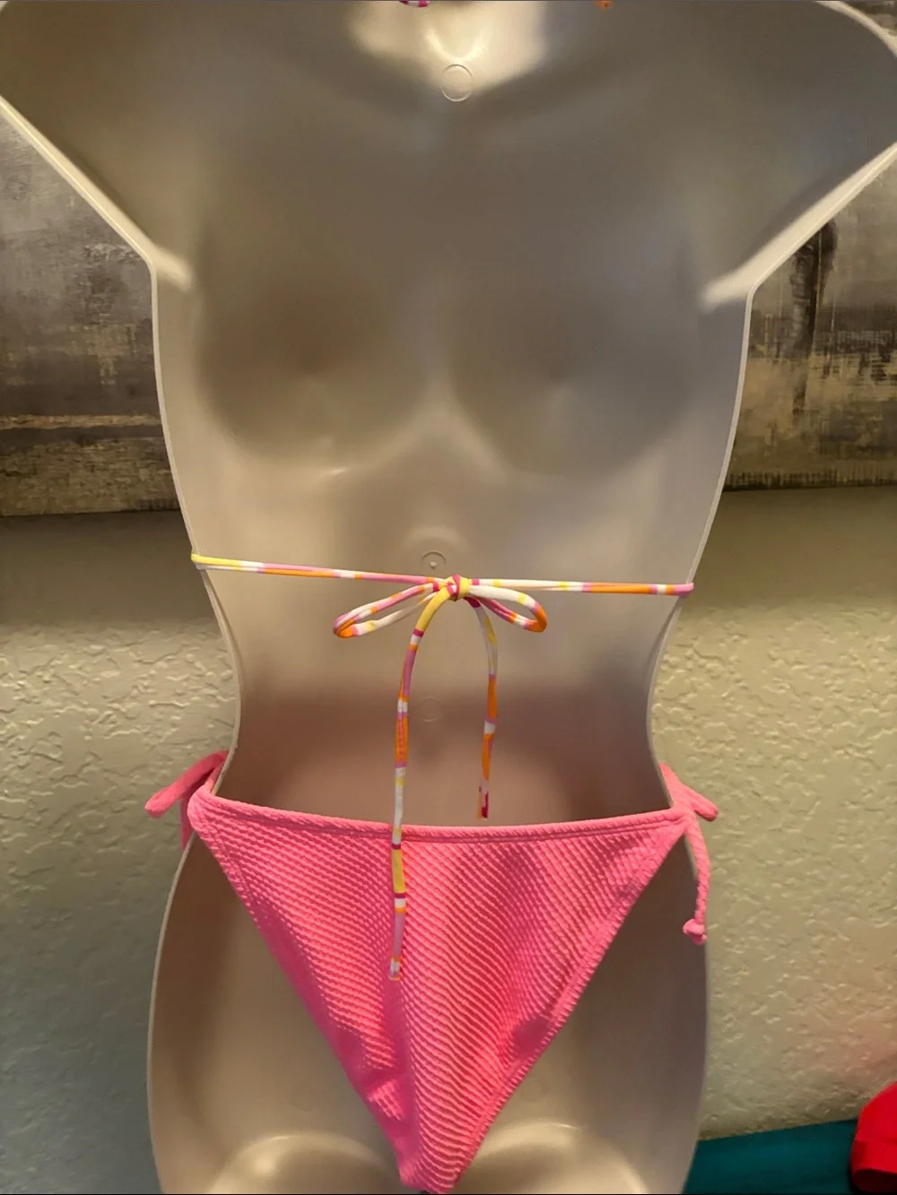 Women’s Pink Geo Print Triangle Bikini Set